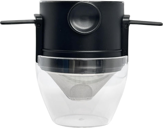 Stainless Steel Pour Over Coffee Dripper with Food-Grade PP Cup – Foldable, Reusable Filter for 1–2 Cups – Paperless, Portable & Easy to Clean – Perfect for Travel Camping Office