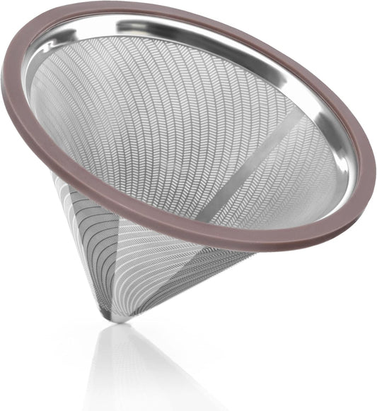 Reusable Metal Coffee Filter with Double-layer Stainless Steel, Coffee Dripper, Compatible with Chemex, Hario V60 emex, Hario and Other Carafes, Paperless Coffee Filter for Sustainable Brewing