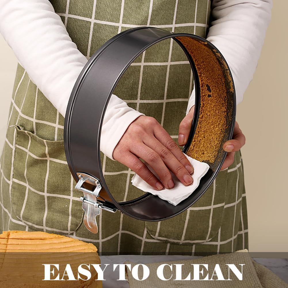 Tellshun 9 Inch Springform Pan Tin with 50pcs Parchment Paper Cheesecakes Baking Mold Round Leakproof Nonstick Removable Bottom Bakeware for Pie Cake Pizza and Quiches