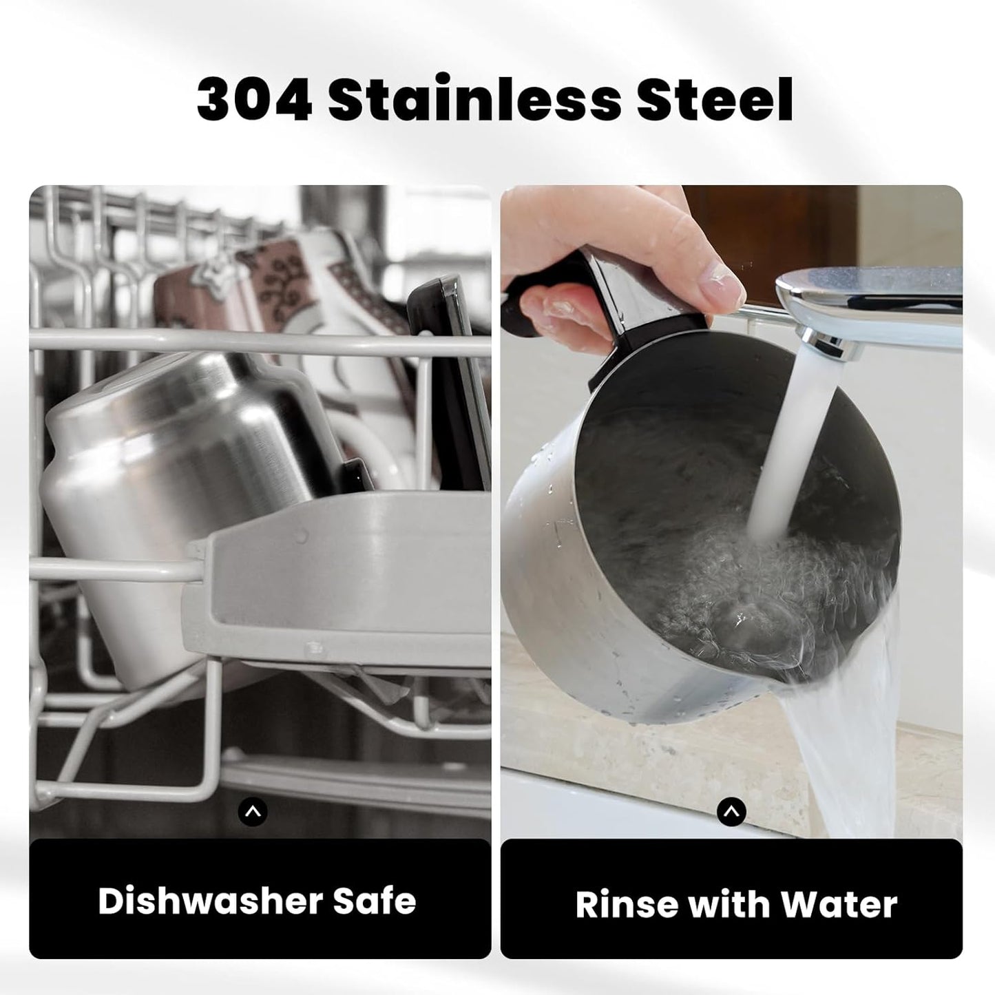 Milk Frother Warmer 3in1 Electric Milk Steamer Stainless Steel Foam Maker, 12oz Hot Cold Frothing, Thick Foam for Macchiatos, Cappuccinos (Black)