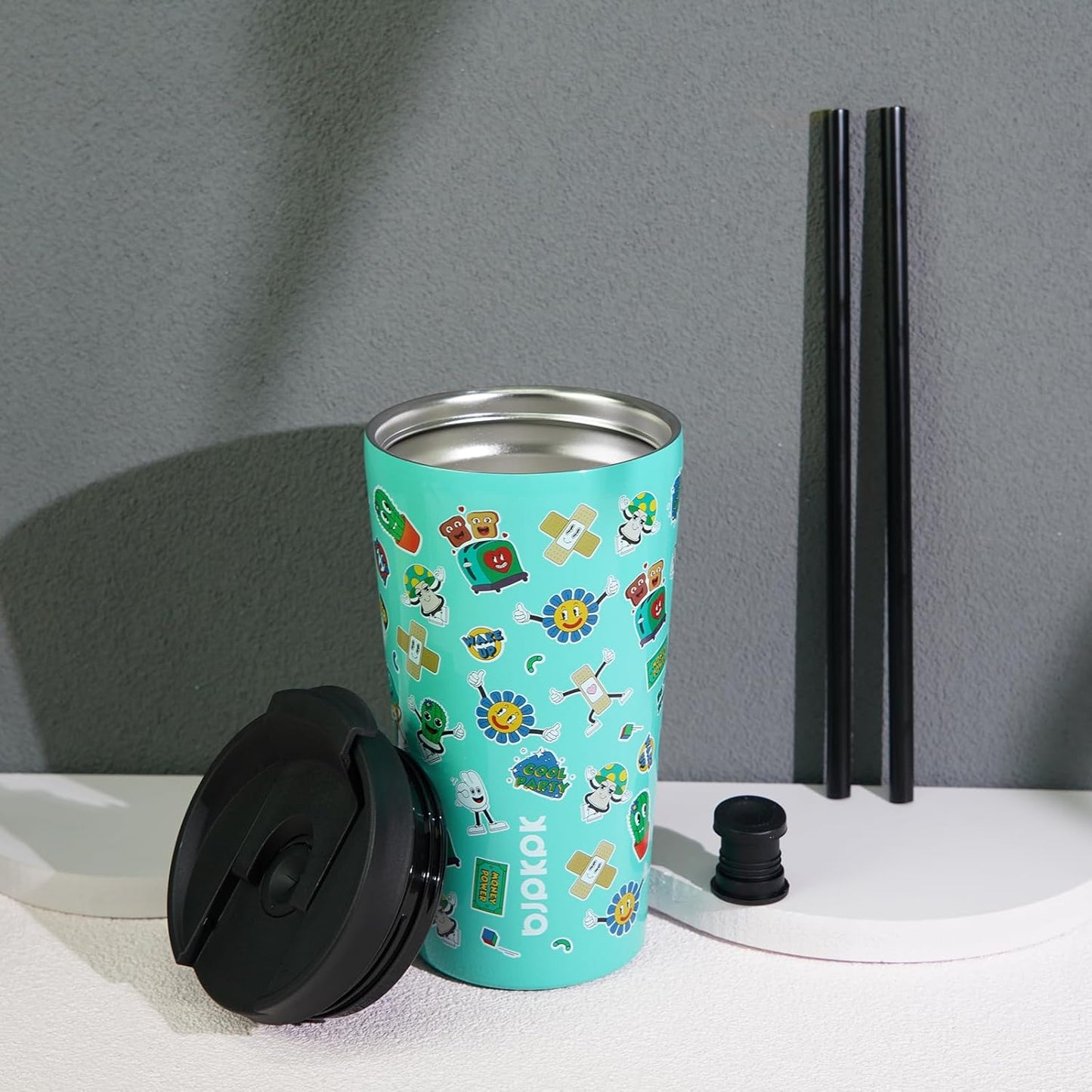 BJPKPK 30oz Tumbler With lid And Straw Stainless Steel Travel Coffee Mug Insulated Tumblers Cups,Passionate Red