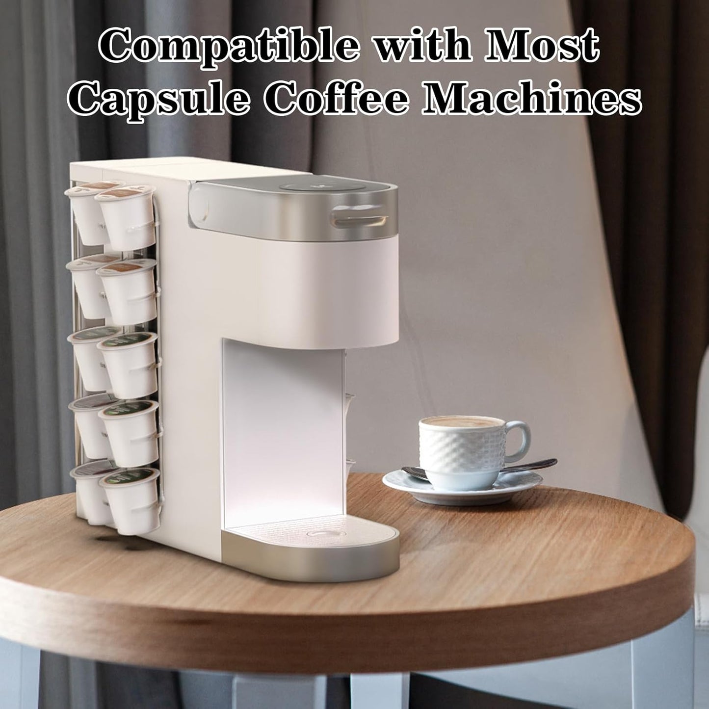 NiHome Acrylic Coffee Pod Capsule Holder for K-Cup Pods, Convenient for Coffee Machines, Space-Saving for Small Countertops - Accommodates 10 Capsules, Easy Installation, Wide Compatibility (2 Pack)