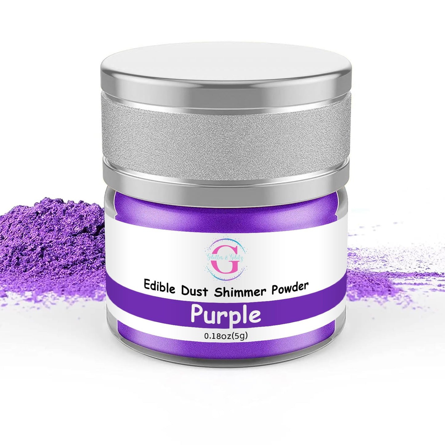 Glitter & Glitz Edible Glitter for Drinks - Premium Drink Glitter Edible Dust for Cocktails, Baking, Brew, Champagne - Luster Dust and Cocktail Glitter - Edible Glitter for Drinks Decoration (Purple, 5Grams)