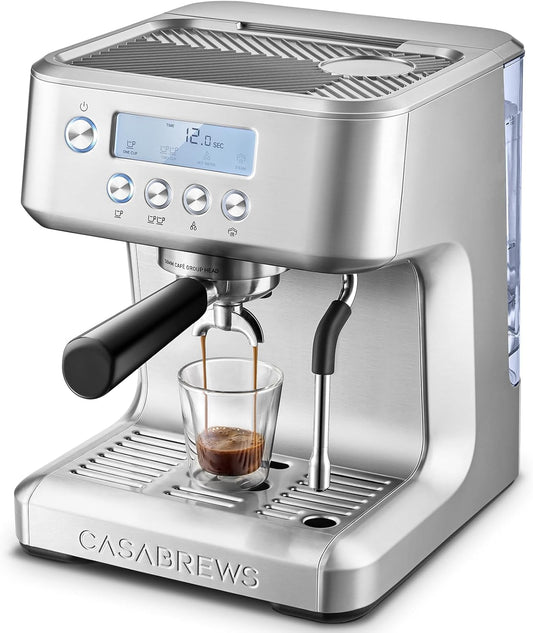 CASABREWS Ultra Espresso Machine with LCD Display, Powerful Milk Frother and Customizable Brewing Temperature, Provides Barista-Level Lattes and Cappuccinos