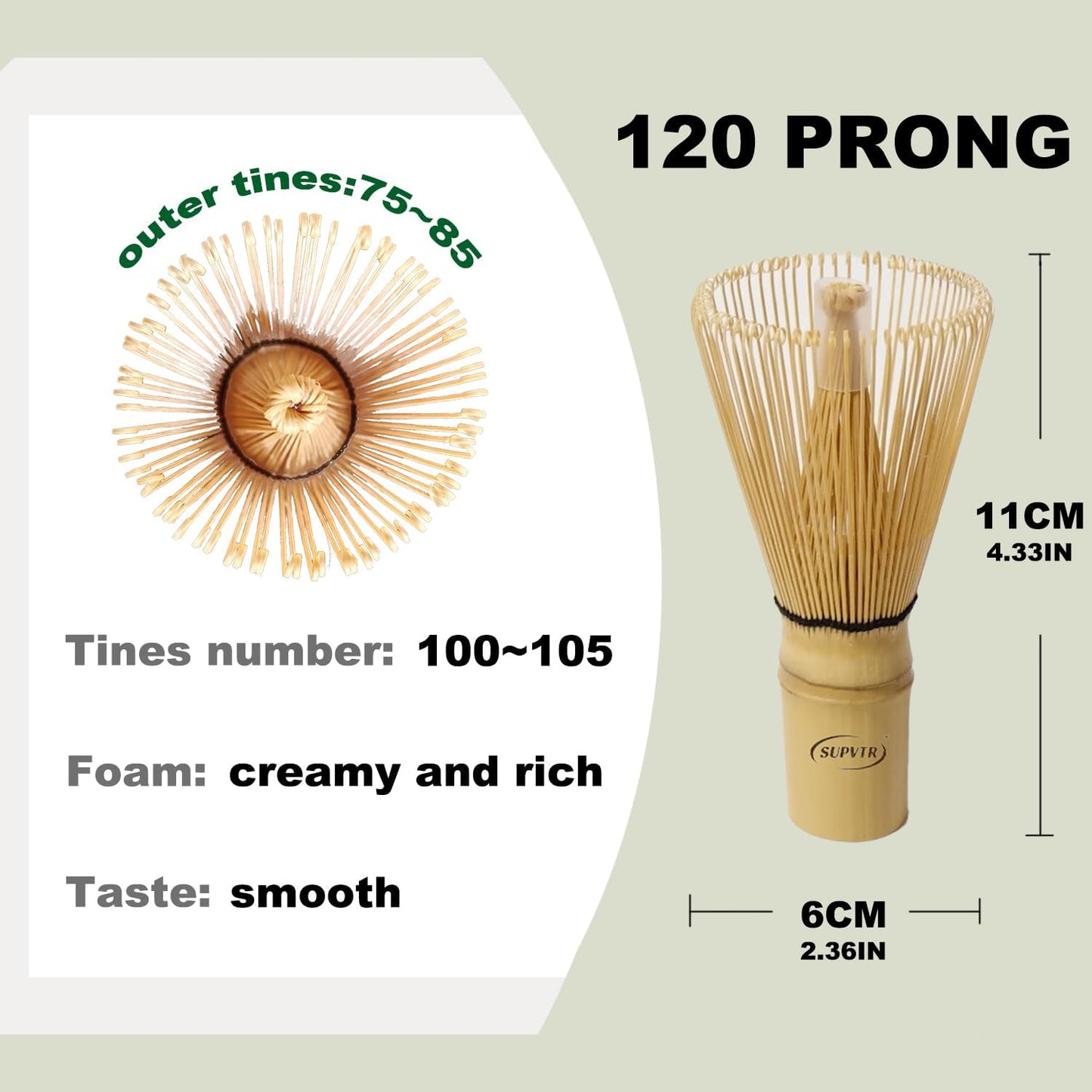 Matcha Whisk 120-Prong Bamboo Matcha Whisk Set for Matcha Powder - Authentic Traditional Japanese Chasen - Matcha Stirrer Wisk Mixer Brush for Ceremonial Tea Preparation