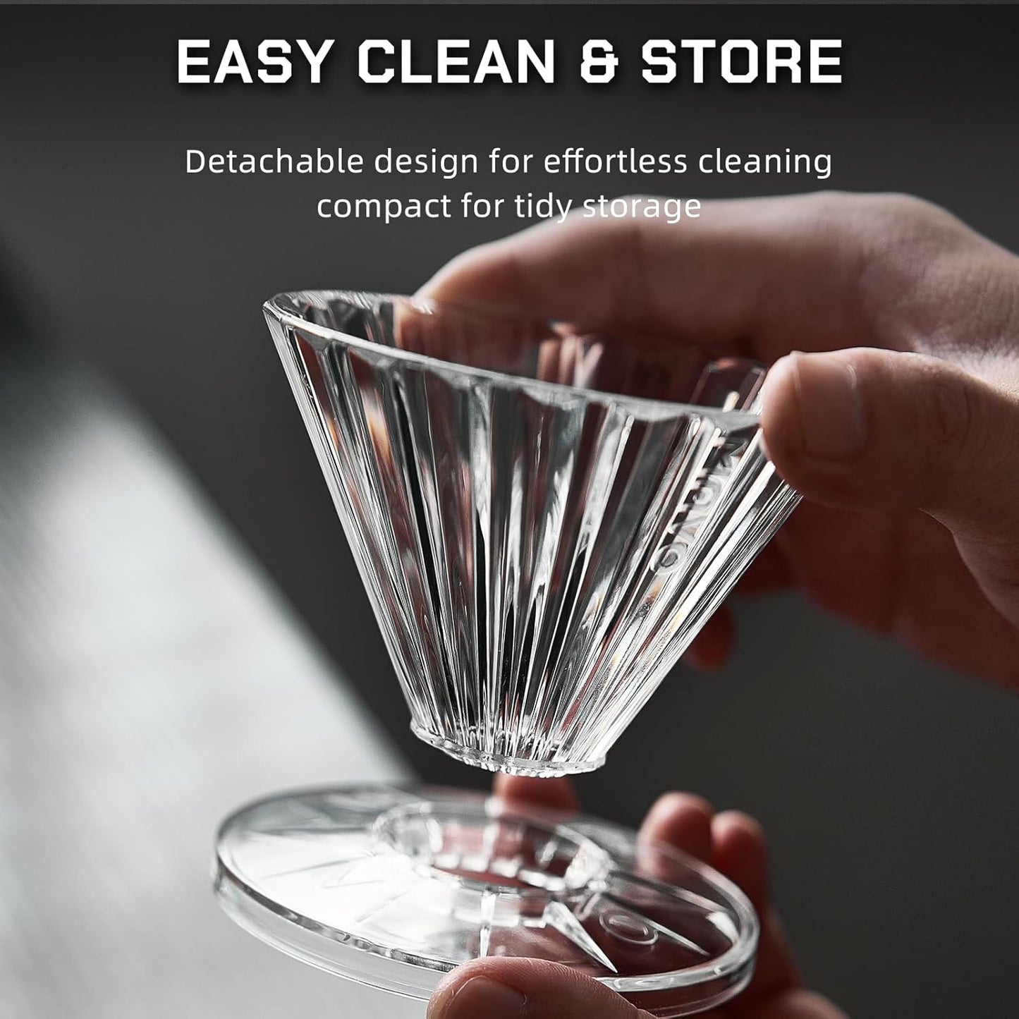 MAVO Pour Over Coffee Dripper, Detachable Hand Drip Brewer, Pour Over Coffee Maker, Compatible with V01 Paper Filters & Wave Filter 155