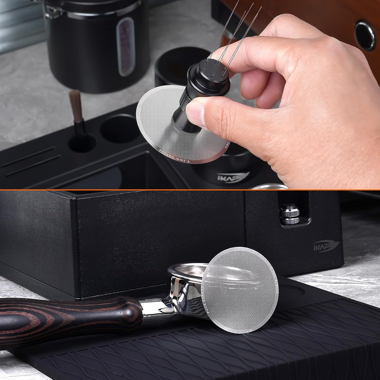 IKAPE 51mm Espresso Puck Screen, 0.2mm Thickness, Reusable Metal Ultra-thin & Ultra-light Coffee Filters, Food-grade 316 Stainless Steel Coffee Puck Screen for Espresso Baristas
