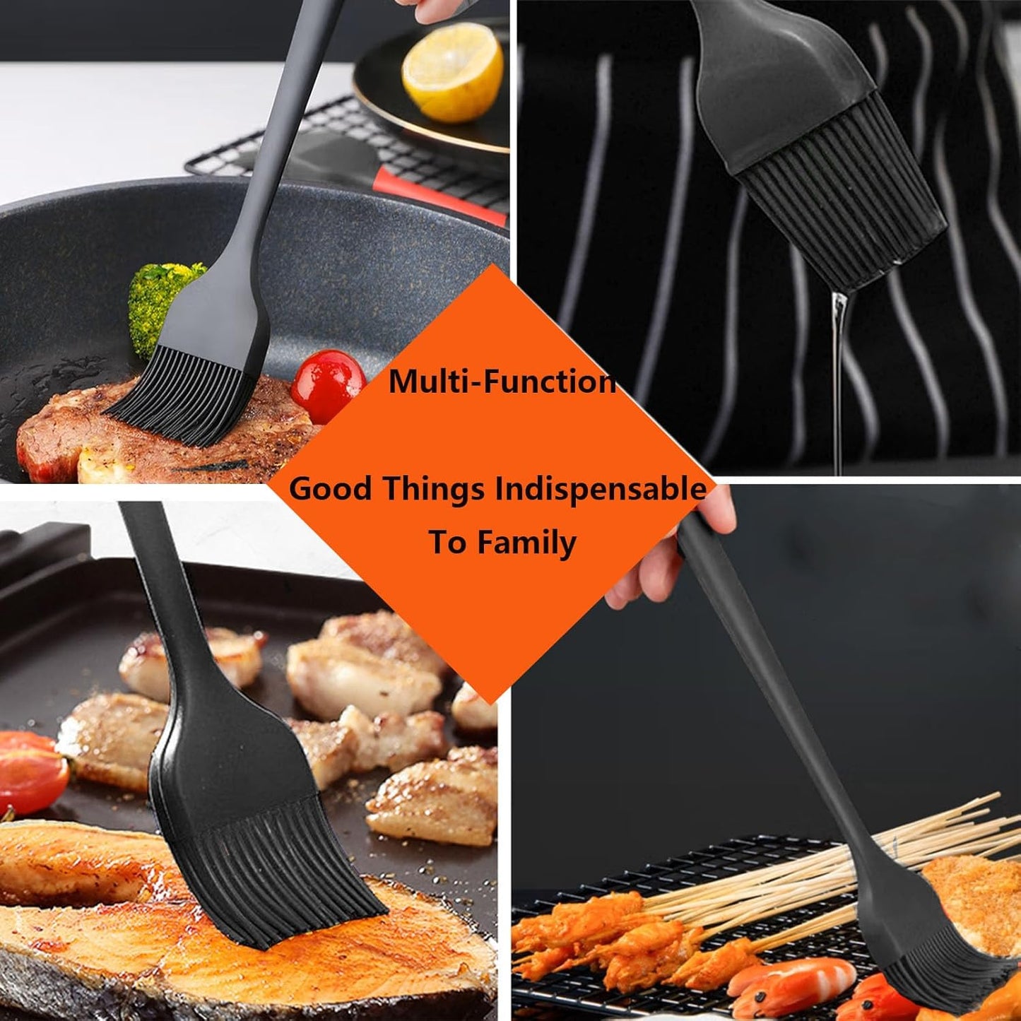 Adjustable Rolling Pin 3 Set and Silicone Baking Pastry Mat Silicone Bush Set,Thickness Rings,Stainless Steel Dough Roller 17.4" Rolling Pins for Baking Dough