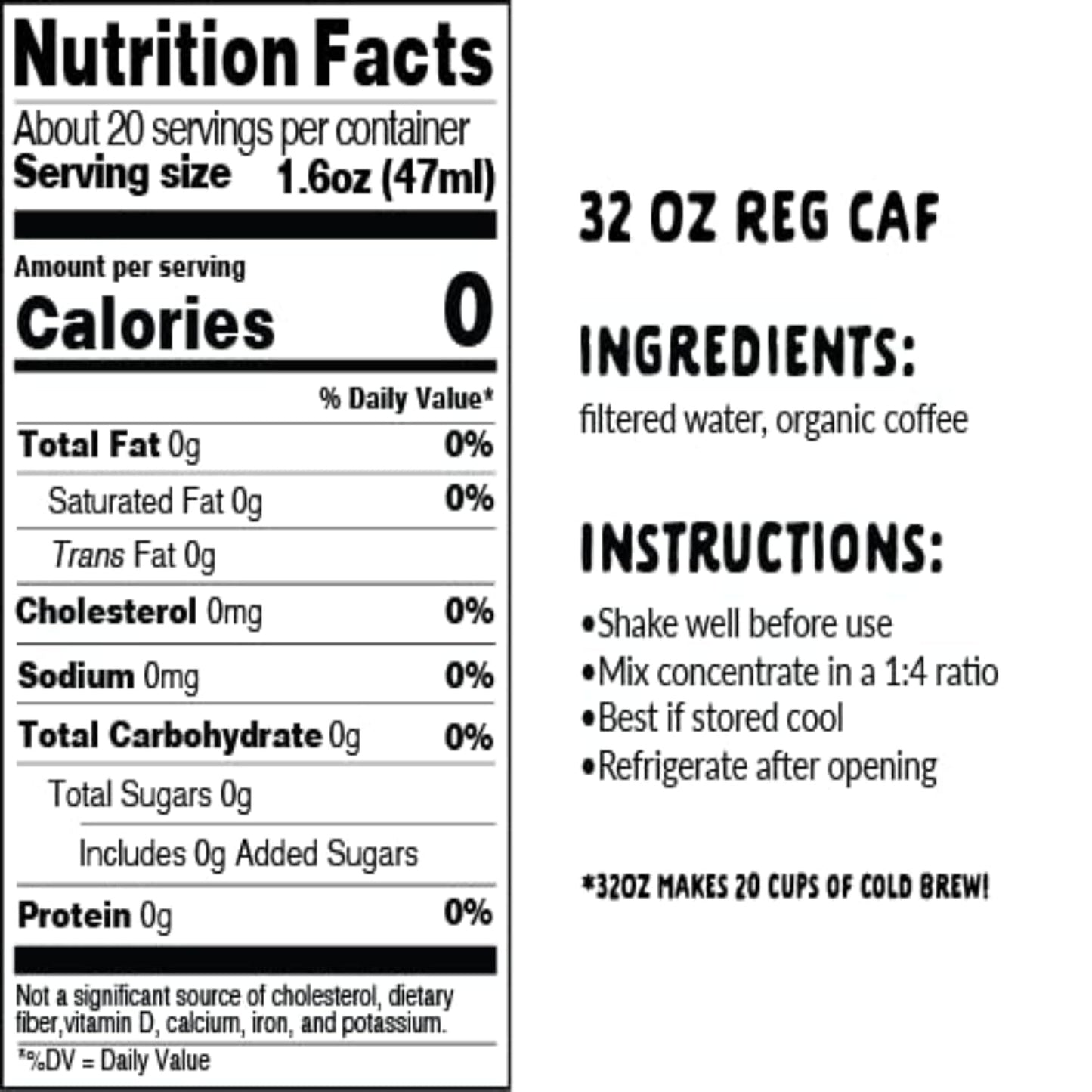 Explorer Cold Brew Organic Liquid Coffee Concentrate, Classic Regular Caffeine, Drink Iced or Hot, 32 fl oz, Makes 20+ Cups