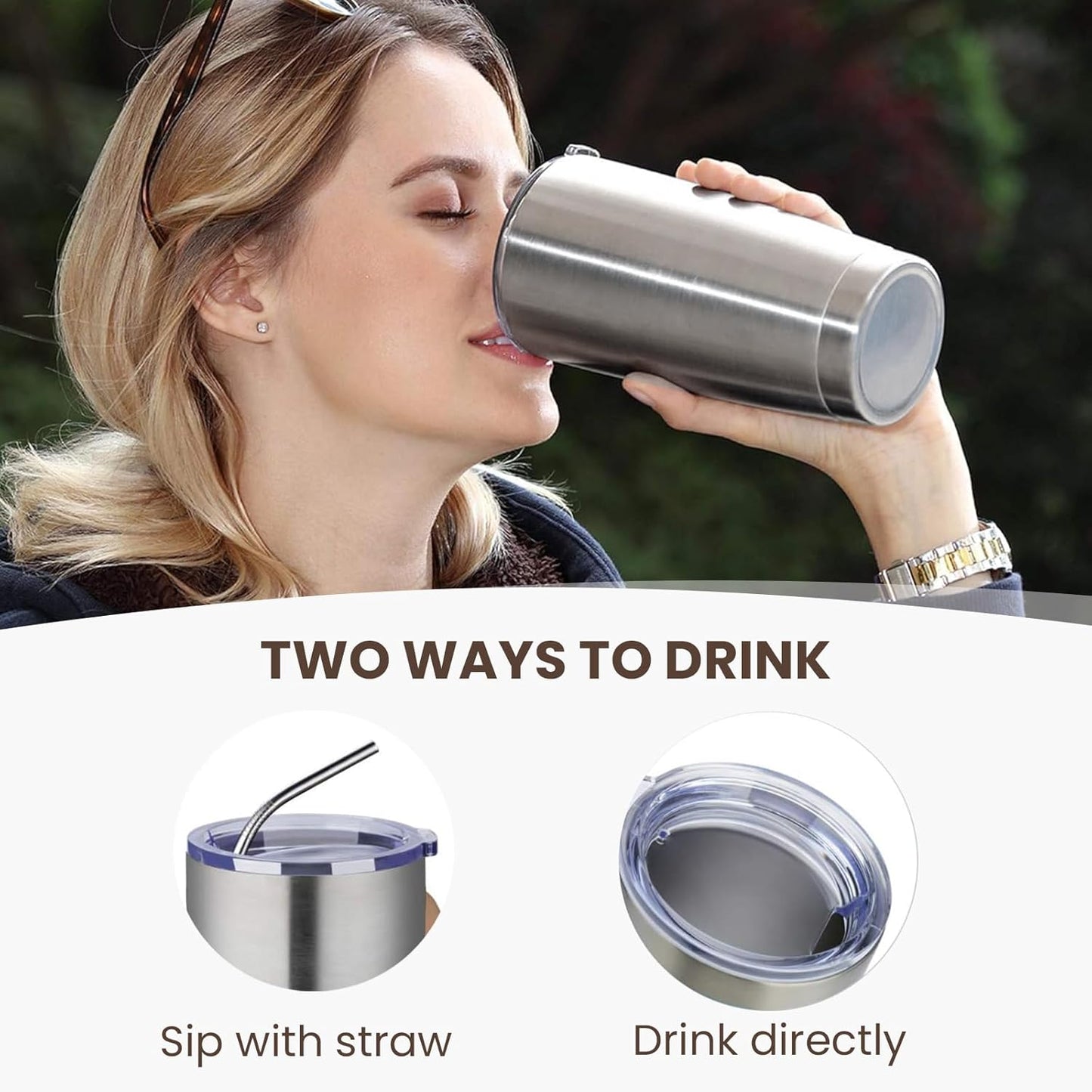 MEWAY 20oz Tumbler 8 Pack Double Wall Vacuum Insulated Travel Mug Bulk, Mix Color Stainless Steel Tumblers with Lid and Straw, Durable Powder Coated Coffee Cups for Cold & Hot Drinks（Color Mix, 8