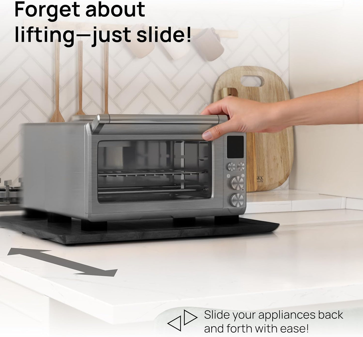 Ibyx Elegant Sliding Tray for Your Coffee Maker & Heavy Kitchen Appliances - Sturdy, Slides Easily from Under The Cabinet (Black, 21" W x 15" D)