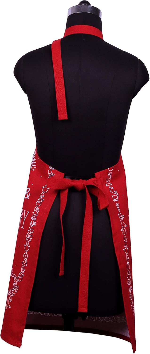 AMOUR INFINI Cotton Womens Apron for Kitchen Reusable and Washable Aprons with Pockets & Adjustable Strap Spring & Easter Apron (27.5 x 33 Inches)