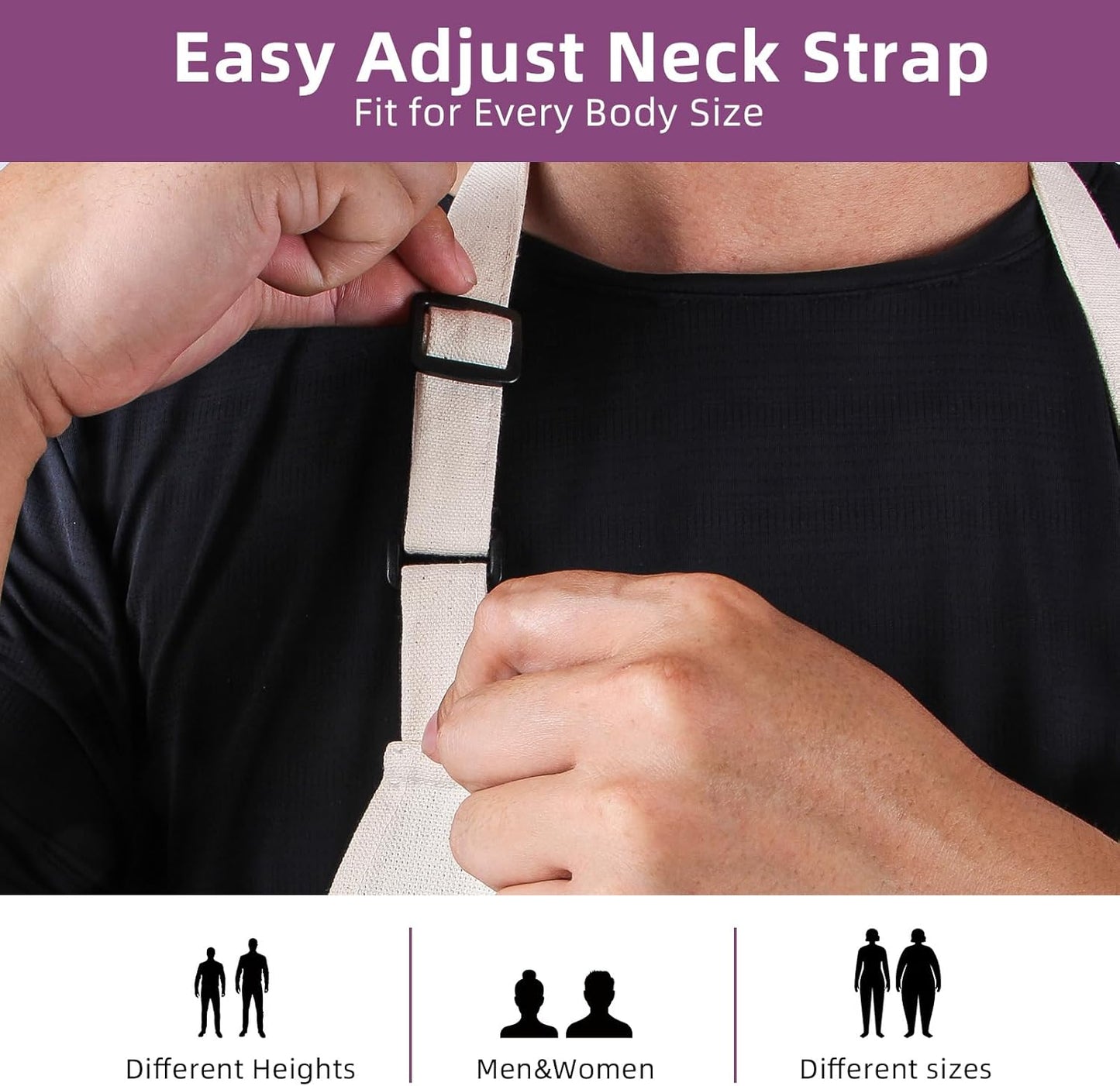 Chef Apron Unisex Two-Tone Professional Kitchen Bib Apron with 2 Pockets Cooking, Grilling, and Baking Gift