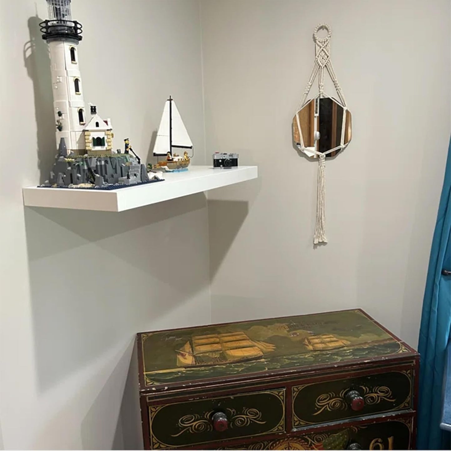 Floating Shelf, Set of 3 Wall Shelf, 36 in W x 12.75 in D x 2 in H Wooden Floating Wall Shelf with Invisible Brackets for Living Room/Bedroom/Bathroom/Kitchen Storage and Decor, White