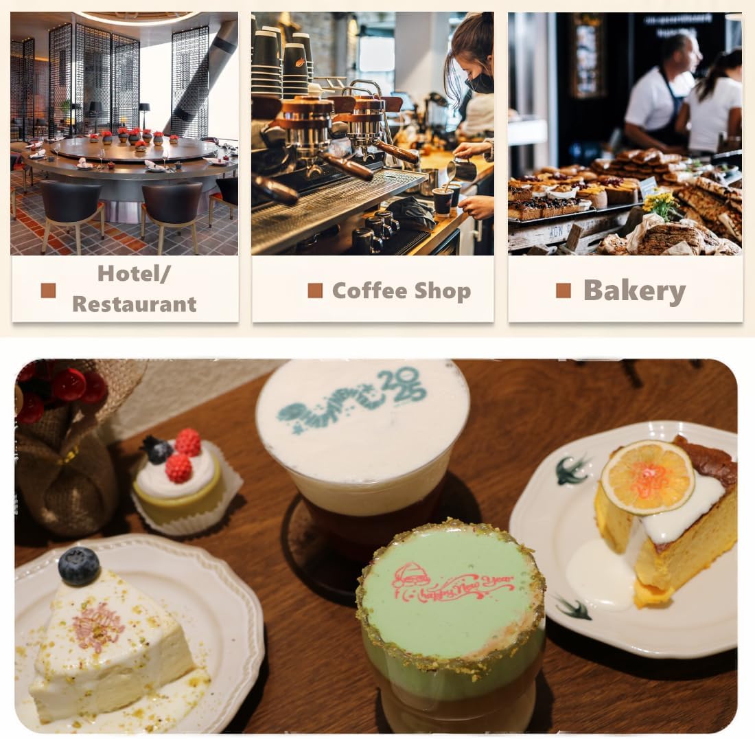 LLRH Latte Art Food Printpen DIY Image for Coffee Beer Cocktails Macaron Cookie, Bluetooth, for Home, Small Shops (DarkGreen)