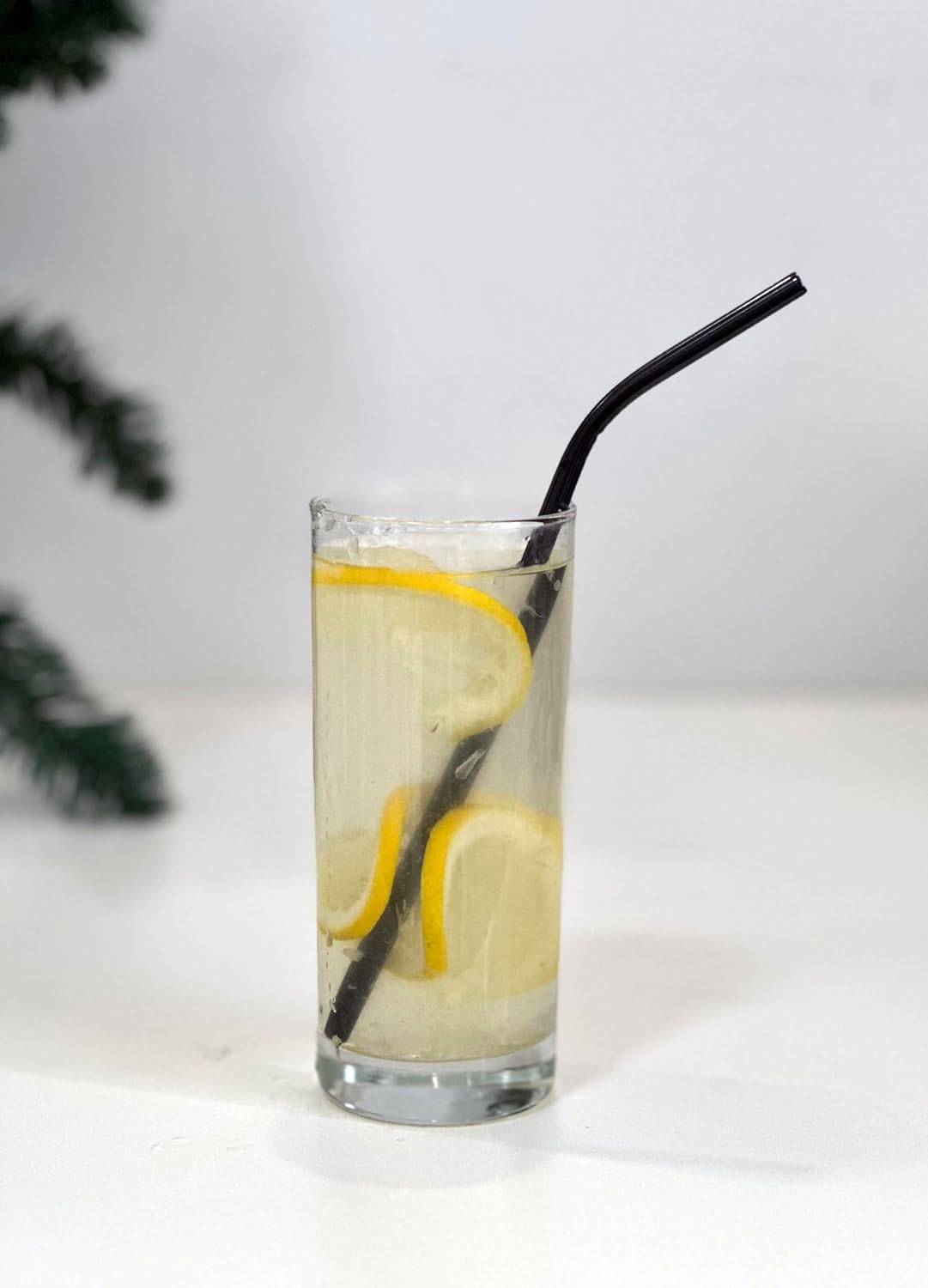 10 Pcs Stainless Steel Straws, Reusable Drinking Straws, Bent Metal Straw Sets with 2 Pcs Cleaning Brushes (Black, 10.5 Inch)