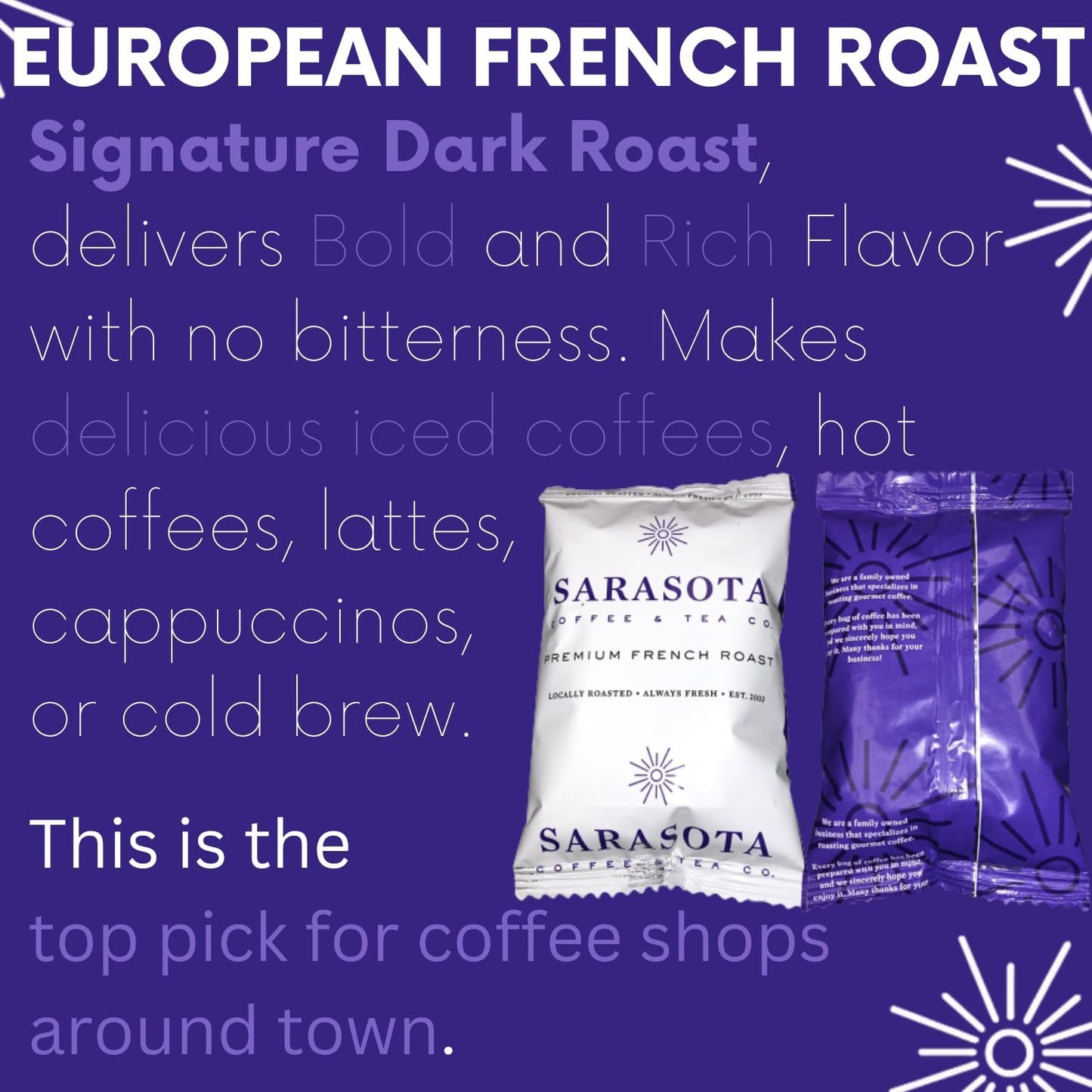 Sarasota Coffee Ground Packets | Gift Set Assorted Variety Sampler Packs | Medium, Colombian, & Dark Roast | Gourmet Low Acid Mold Free Individual Pouches for 12 Cup Coffee Maker | 2 Oz Bags, 36 Count