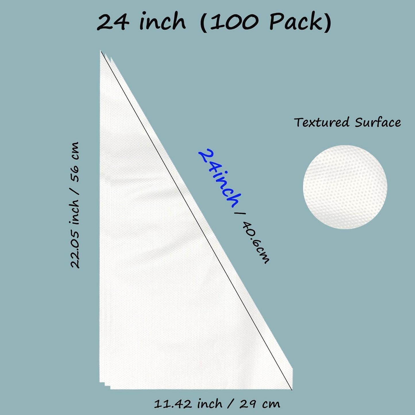 Extra Large Piping Bags Disposable 24 Inch - HOMIOVE 100Pack Clear Disposable Pastry Bags, XL Thick Non-Slip Anti Burst Piping Bags for Cakes Cookies Decoration