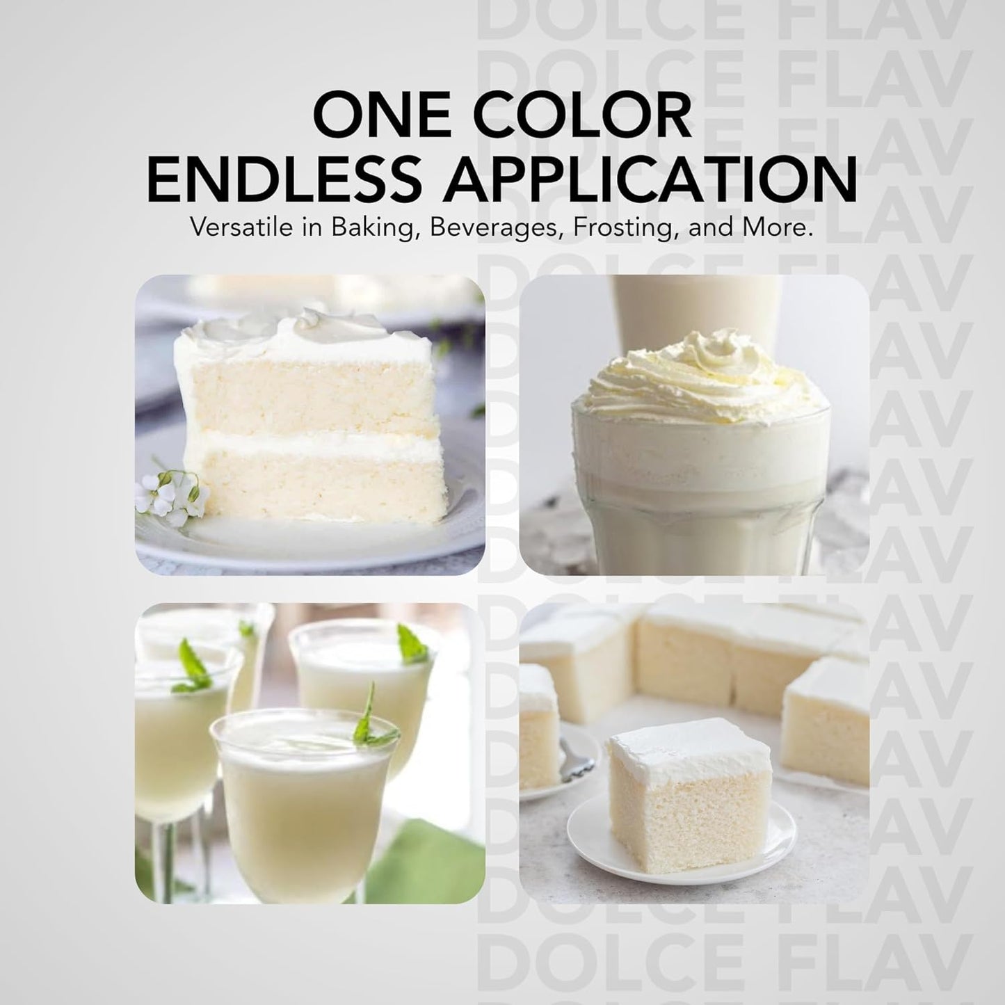 Dolce Flav Natural White Food Coloring – 2 oz Liquid Whitening Dye from Palm Oil with Graduated Dropper | Water-Soluble | For Frostings, Fillings & Beverages | Kosher | Made in USA