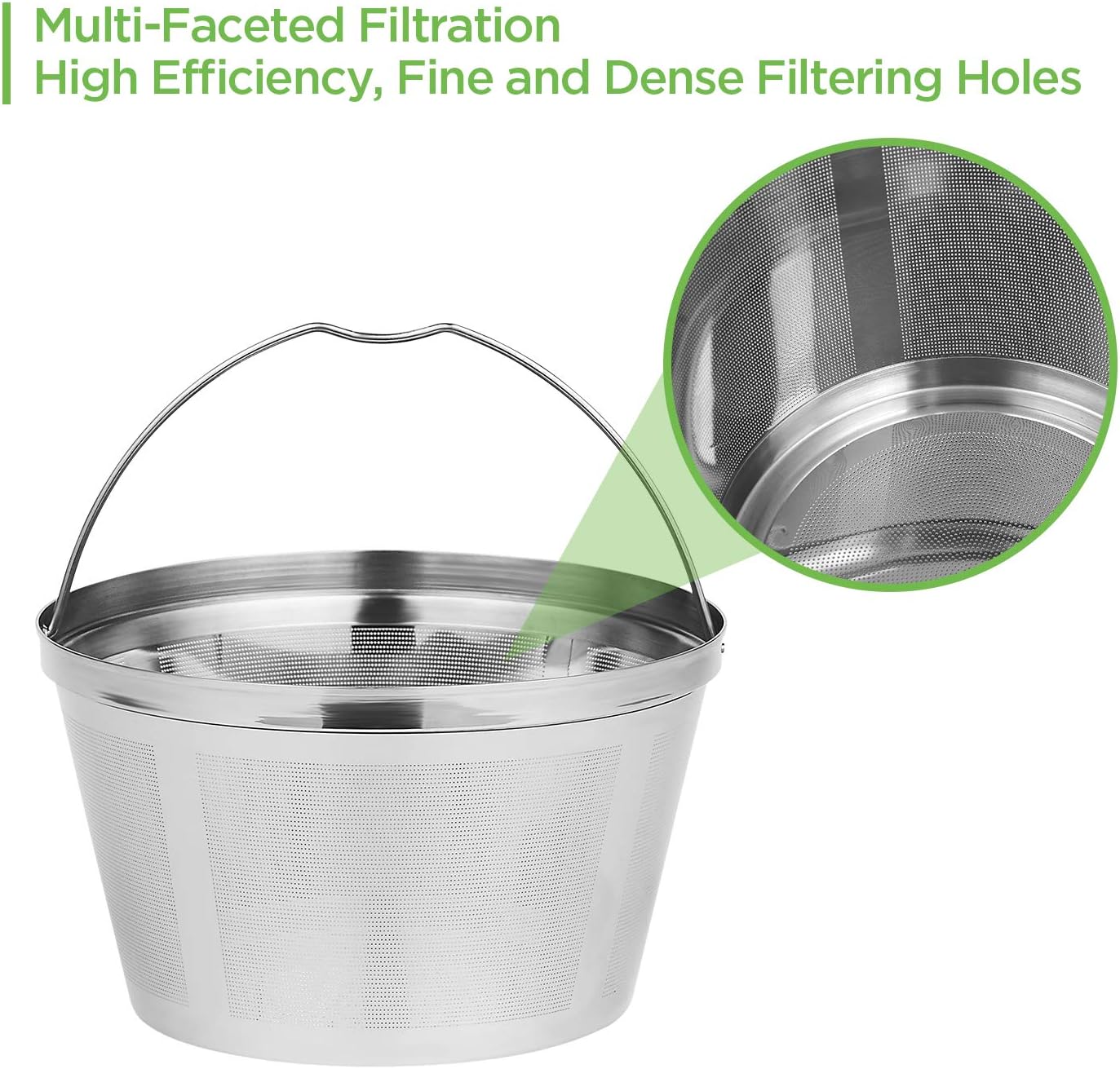 Reusable Coffee Filters 8-12 Cup Permanent Coffee Filters Basket Washable Compatible with Mr. Coffee Black & Decker Coffee Maker Filter Parts