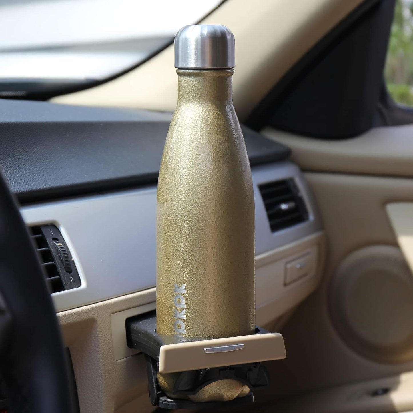 BJPKPK Insulated Water Bottles 17oz,Leak Proof Stainless Steel Water Bottle Keeps Cold for 24 Hours and Hot for 12 Hours, BPA Free,Gold