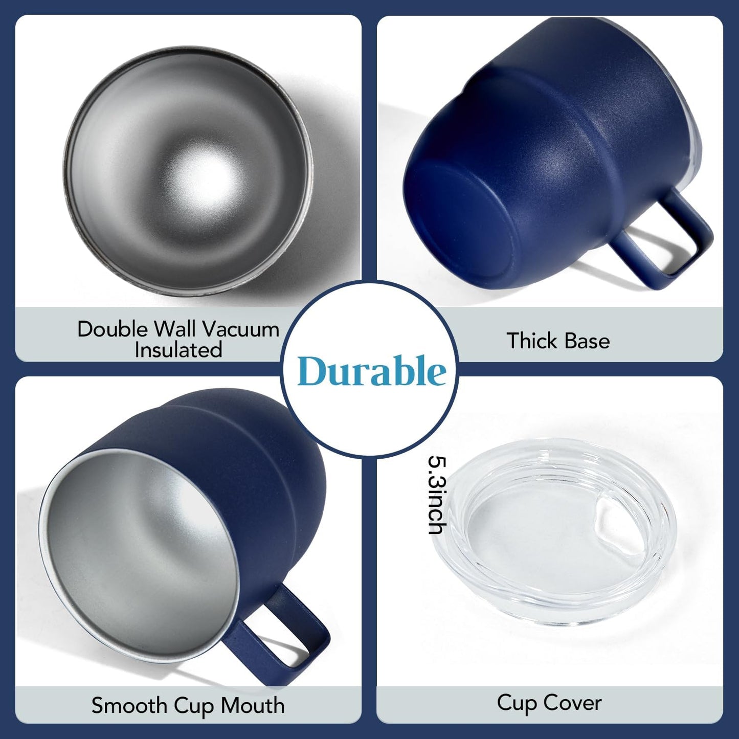 4oz Espresso Cup Set of 2, Insulated Espresso Mug With Lid and Straw, Espresso Shot Glasses with Handle, Double Walled Stainless Steel Small Expresso Shots Cup for Coffee