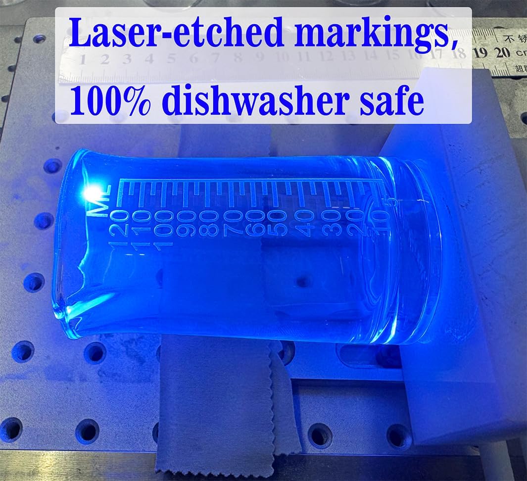 Ackers 4oz Etching Scale Glass Measuring Cup – Shot Glass with Ounce,Ml,Cups Markings for Kitchen & Bar