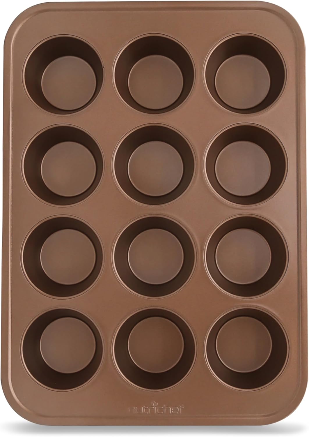 NutriChef 12-cup Golden Oven Muffin Pan, Non-Stick Coated Layer Surface, Even Heating Muffin Tray for Muffins, Cupcakes, Pastries & Mini Pies, Used for Model Number NCBK6TR7 and NCBK6TR7.5