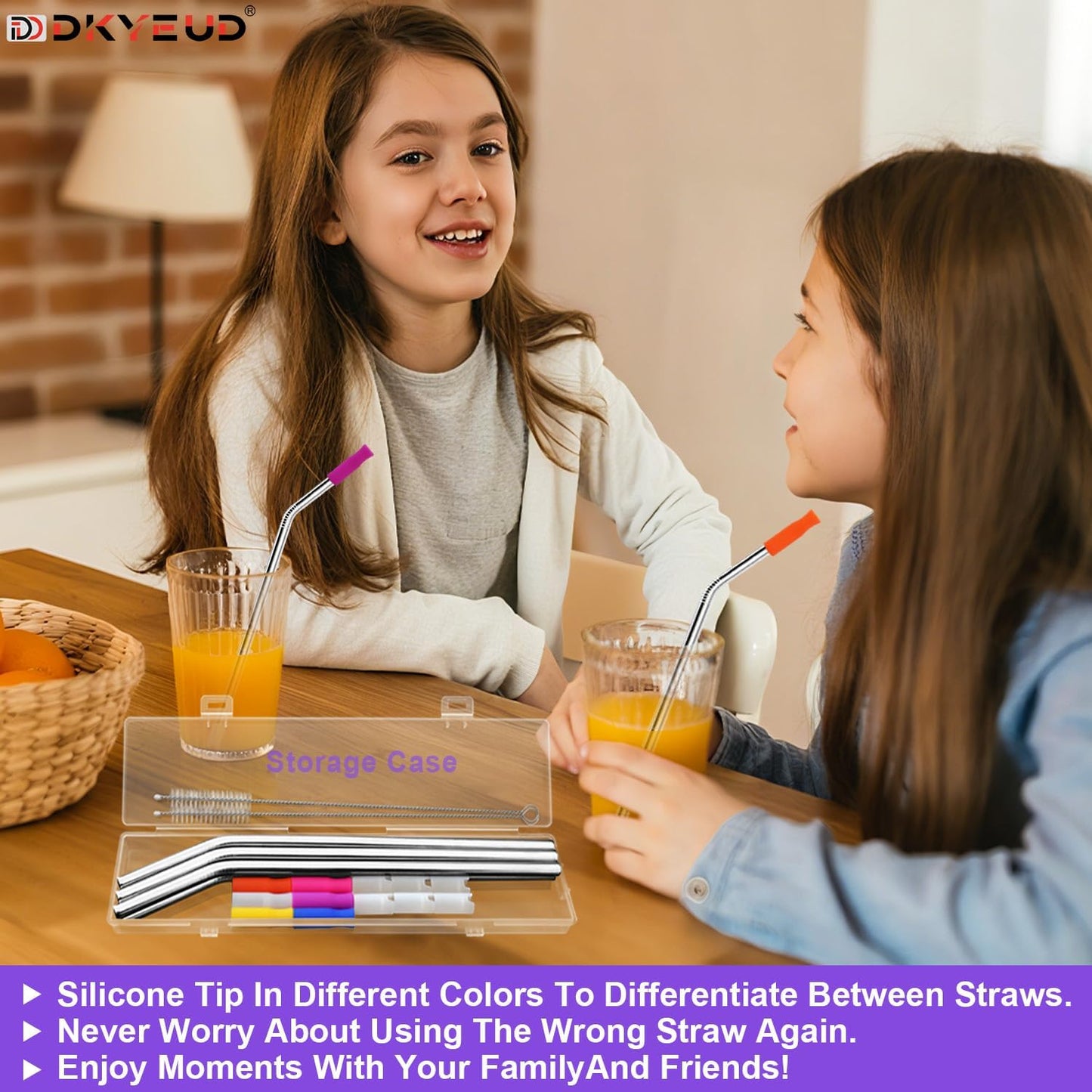 Newly Upgraded 10.5In Metal Straws Reusable Set 6 PCS with12 Silicone Accessories, 2 Straw Brush, 1 Storage Case, BPA Free, Eco-Friendly Stainless Steel Straws for 14, 20, 30,40 oz Tumbler