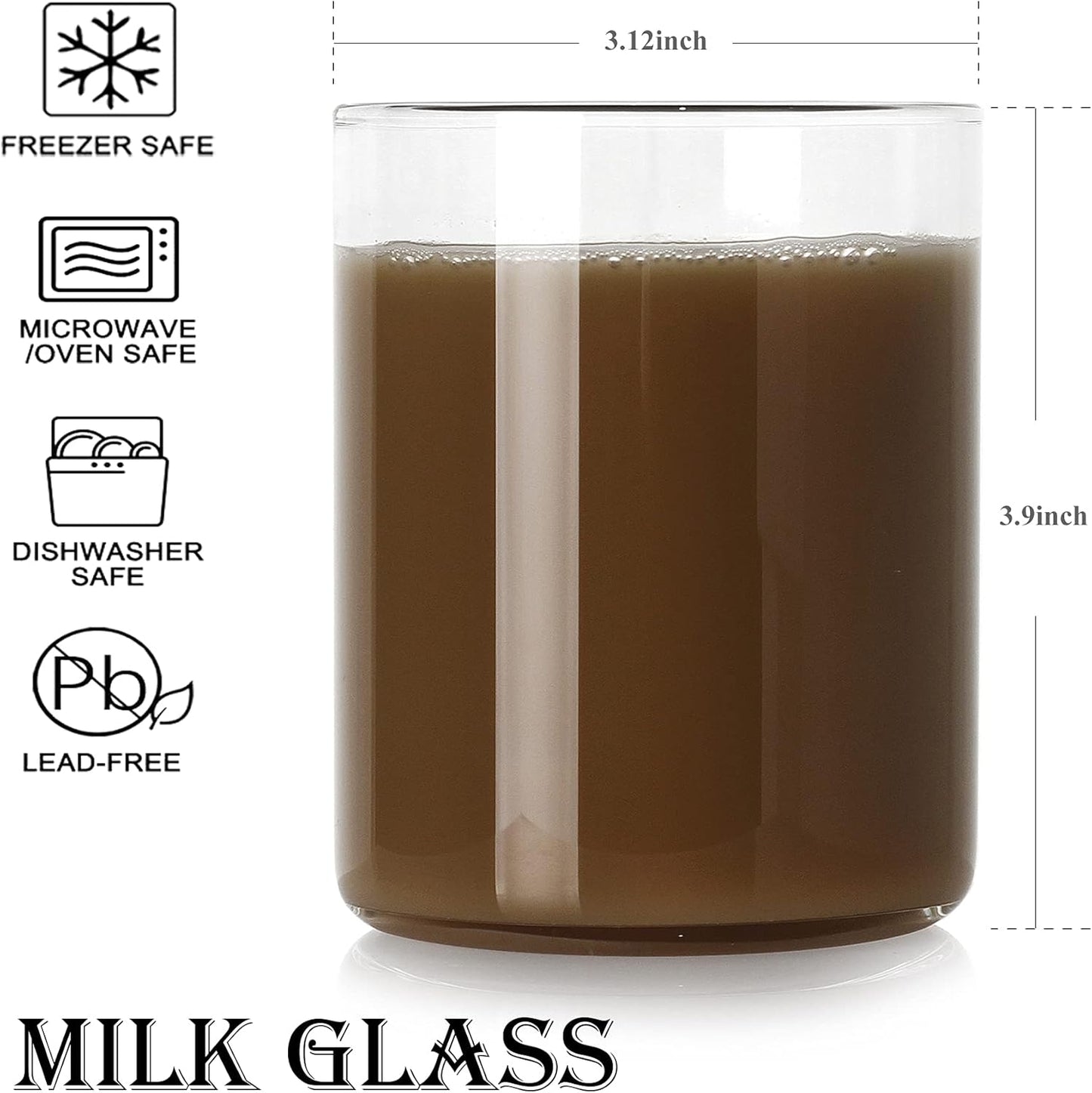 Thin Drinking Glasses Set of 4,15oz Cocktail Glass Set,Low ball Glasses for Water,Juice,Milk,Cocktails, Beer and More, Elegant Bar Glassware,Lead-Free whiskey Glasses,Glass Drink Tumblers (15 OZ)