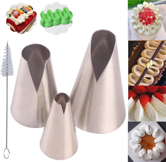 cake piping tips, Russian Piping Tips Set,V-shaped Wave Nozzles Piping Kit - DIY Icing Nozzle Tool for Cupcakes (V-shape)