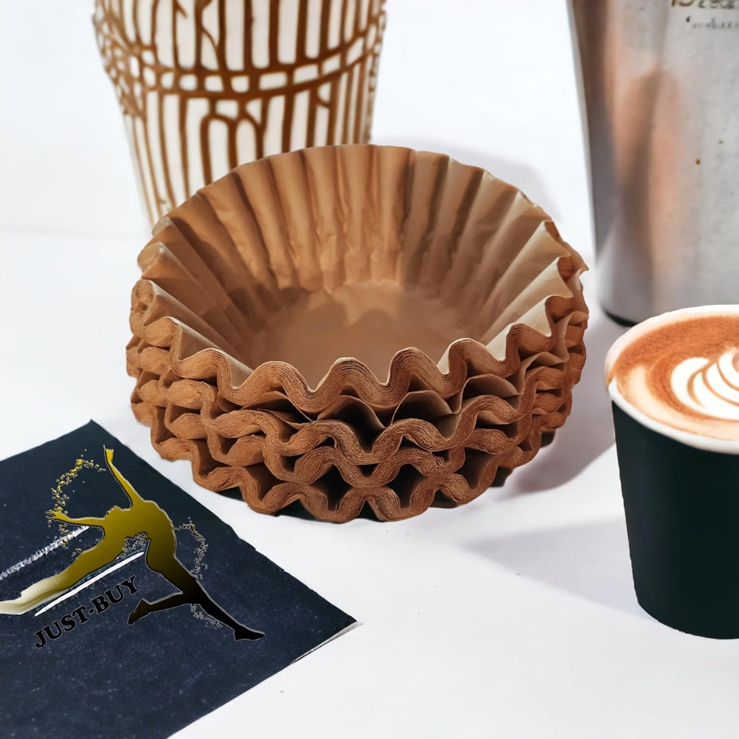 Natural, Unbleached, Coffee Filters Biodegradable and Compostable, Brown for Commercial and Home Coffee, for Large Basket 8-12 Cup - XL Size (200)