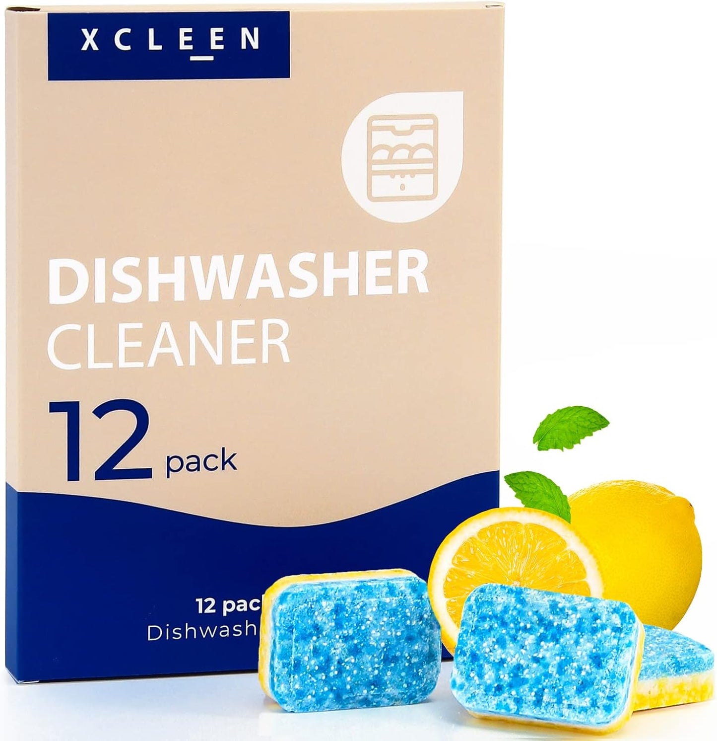 Dishwasher Cleaner and Deodorizer Tablet - Helps Remove Limescale, Mineral Buildup and Odor - Formulated to Clean Inside all Machines - 12 Cleaner Tablets…