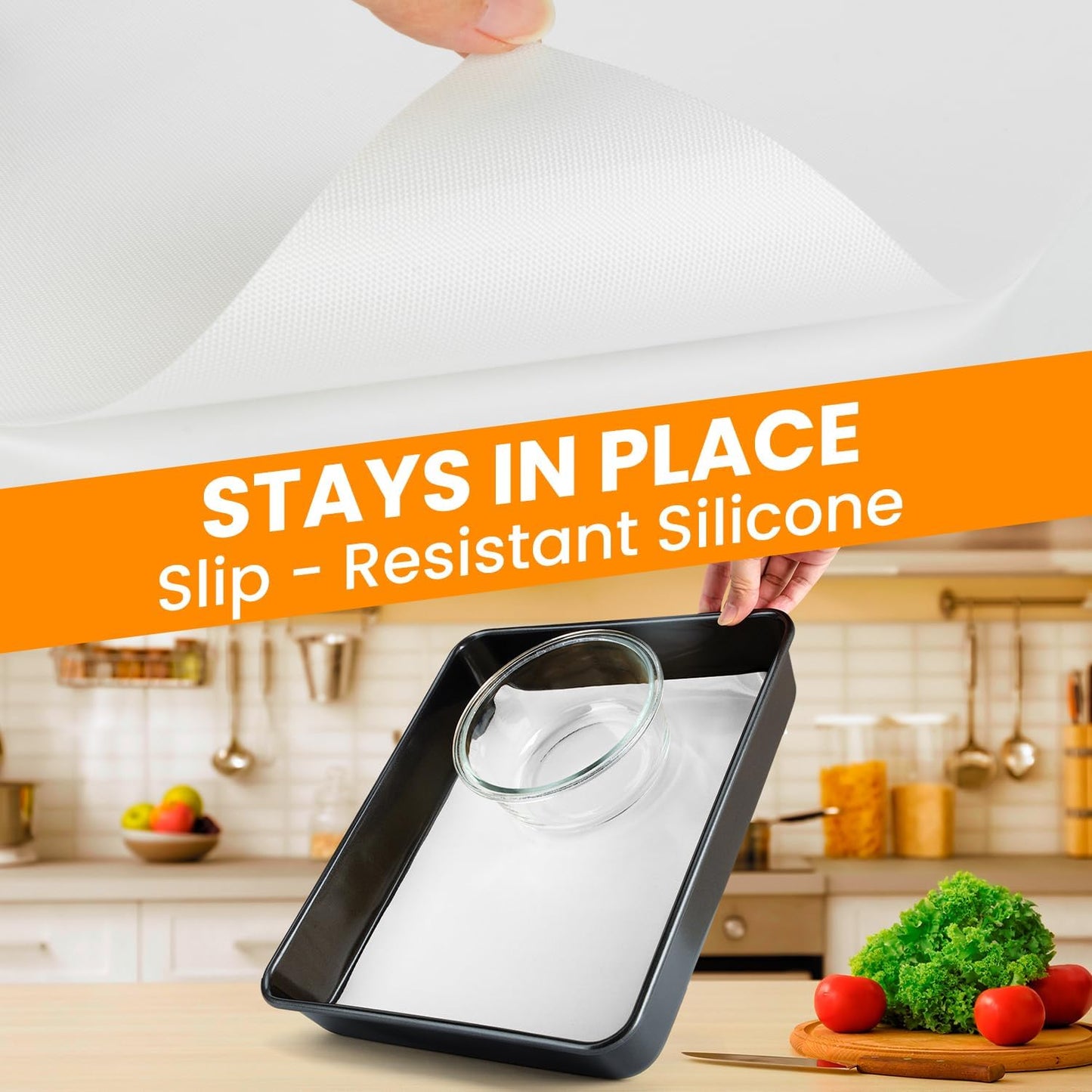 Cut to Size Silicone Baking Mat Roll - Best German Silicone - Non Stick Pastry Dough Rolling Mat, Heat Ressiatnt Air Fryer Freeze Dryer Mat, Non-slip Silicone Pan Liner