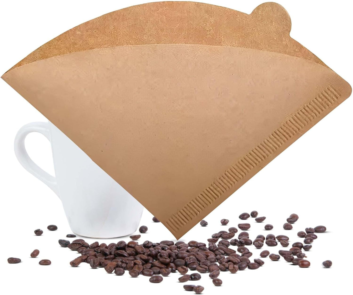 Exle Coffee Filter - V shape Cone Coffee Filters - Natural Drip Disposable Paper Filters 2-4 Cup - 100 ct - Brewing with Exle Coffee Filter - 100% Wood - Brown - Pour over coffee maker