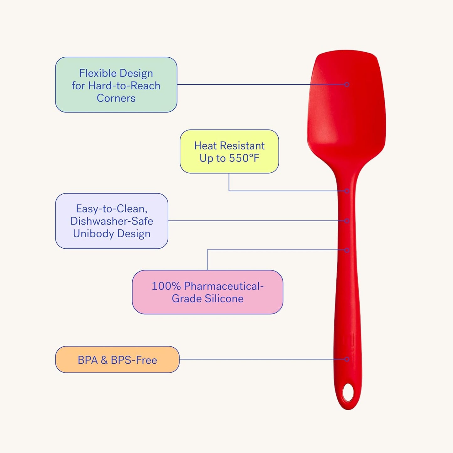 GIR: Get It Right Premium Seamless Spoonula - Non-Stick Heat Resistant Silicone Scraper Spatula - Perfect for Mixing, Serving, Scraping, Stirring, and More - Ultimate - 11 IN, Navy