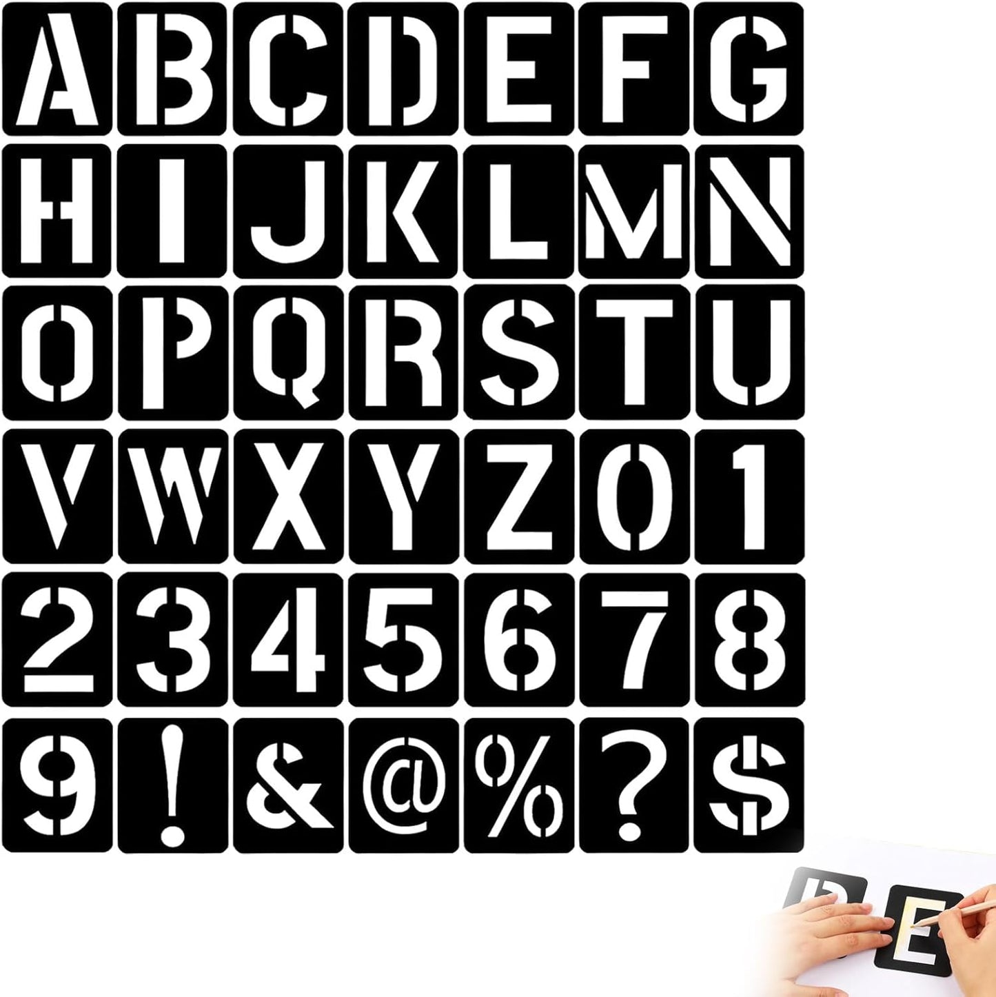 42 Pcs 3 Inch Letter Stencils,for Crafts Reusable,Letter Stencils 3 Inch,for Painting,for Painting On Wood, Wall, Fabric, Rock, Sign, DIY Art Projects