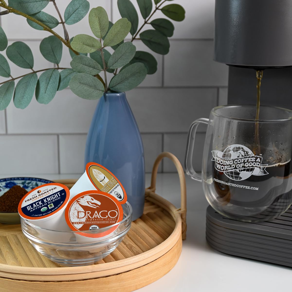 Fresh Roasted Coffee, USDA Organic Variety Pack | 96 Pods for K Cup Brewers