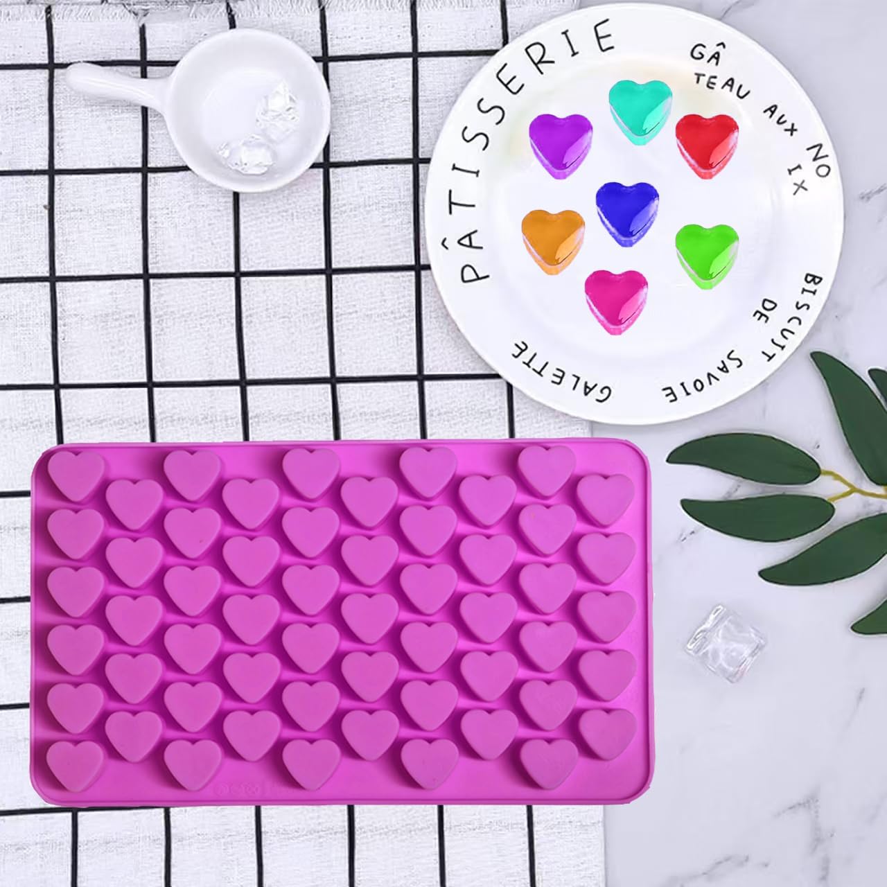 Gummy Candy Molds - 4Pcs Silicone Gummy Hearts Mold for Kids, Non-stick and Bpa Free for Mini Candy Chocolate Gummies Baking