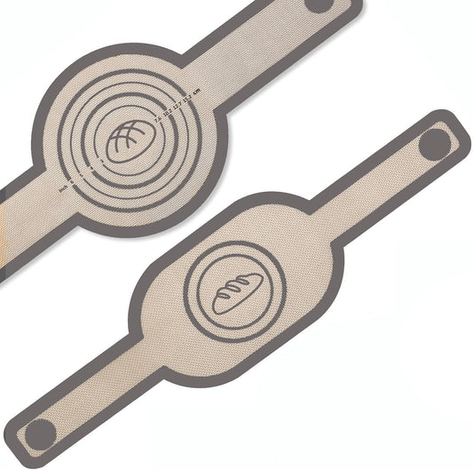 Silicone Bread Sling Oval and Round for Dutch Oven, KITMAL Non Stick Reusable Silicone Baking Mat with Long Handles Sourdough Bread Baking Supplies and Making Tools, Gray