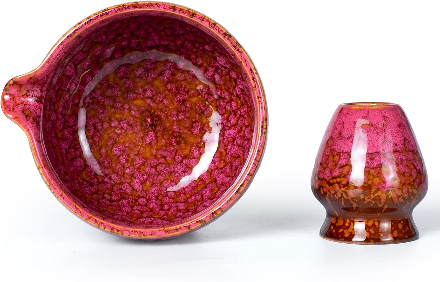 Japanese ceramic matcha bowl. 20 ounce ceramic bowl. Matcha tea bowl. A gift for matcha enthusiasts (red)