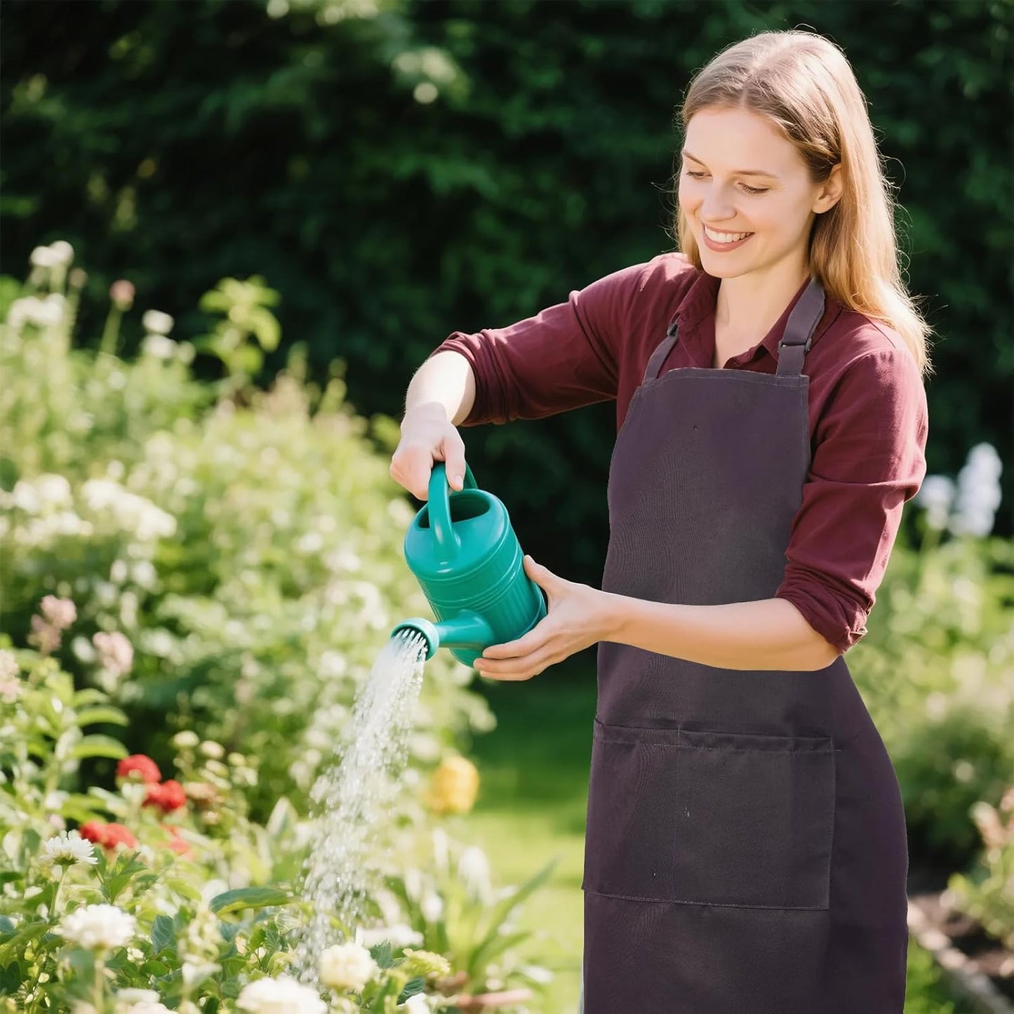 Kitchen Bib Apron for Women Men with Pockets Chef Art Aprons for Cooking Painting Pottery Ceramics