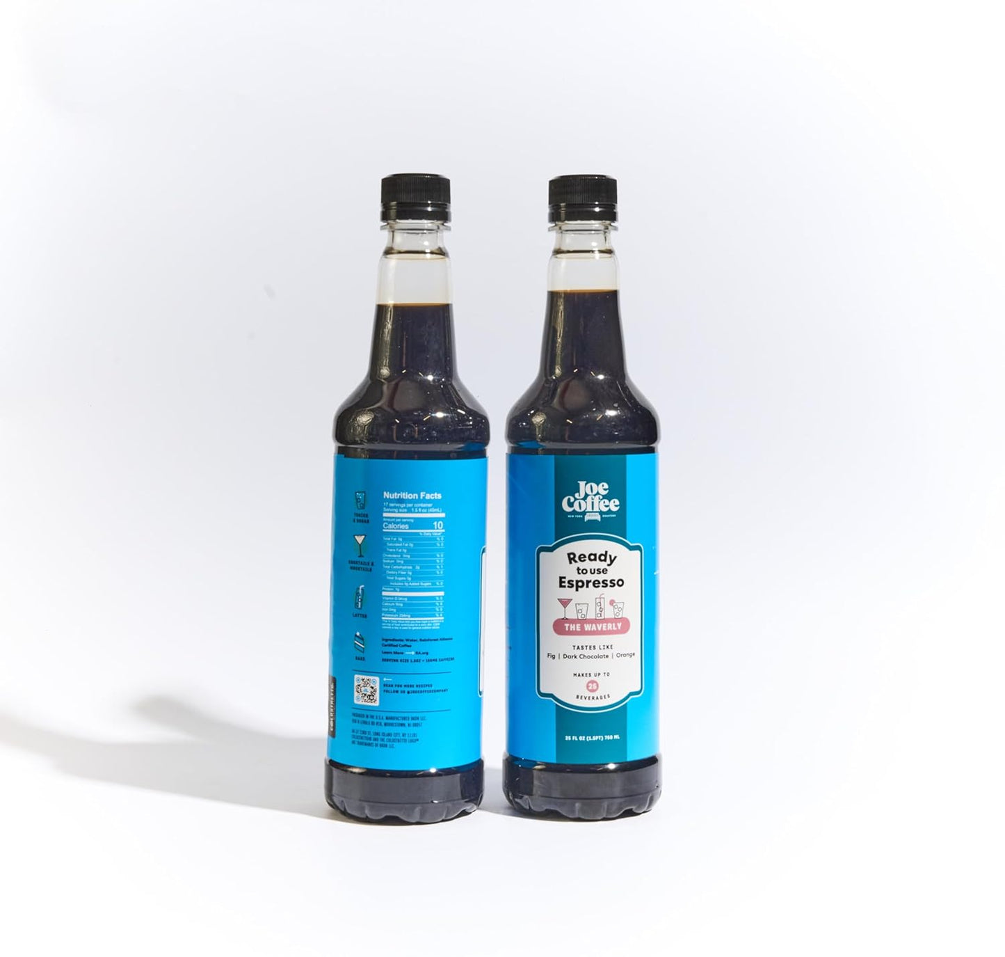 Joe Coffee Company - Ready to Use Waverly Espresso Specialty Coffee Concentrate, 25 fl oz Bottle (Pack of 6) | NYC Roaster, Kosher, Climate-Friendly