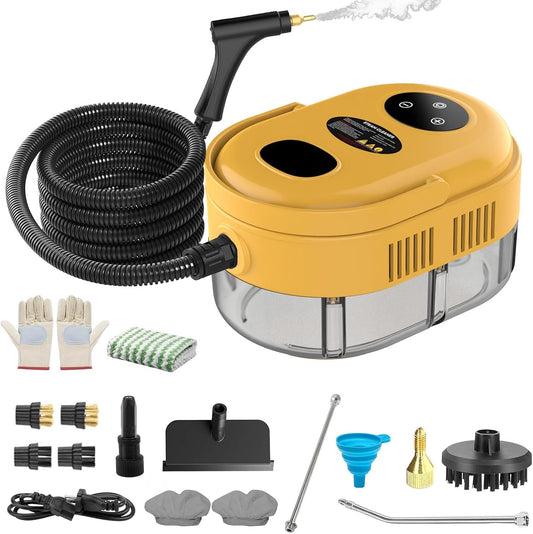 Steam Cleaner with 3-Level Adjustable Handle, 10s Fast Heat-Up, 2500W Pressurized Steamer for Home Cleaning, Handheld Steam Cleaner for Grout, Tile, Couch, Car, Grease, 41oz Tank