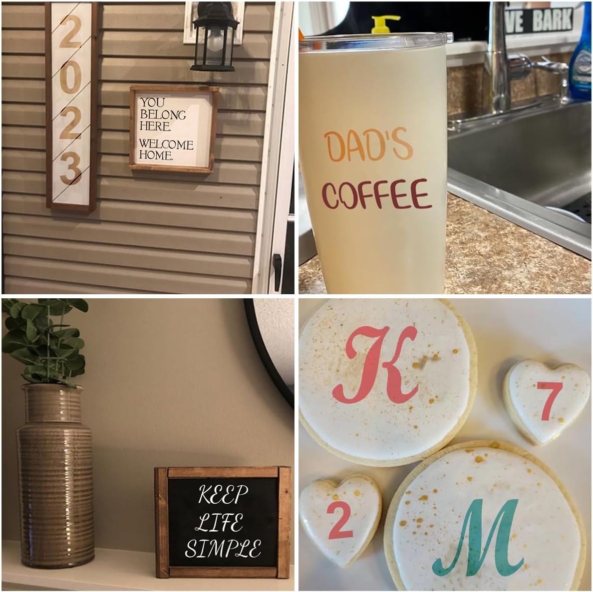 Alphabet Letter Stencils for Cookies Baking - 16 Pack Letter and Number Stencil Templates for Cakes Cookies Baking, Reusable Letter Stencils for Wood Crafts Painting & Cake Cookie Airbrush Decorating