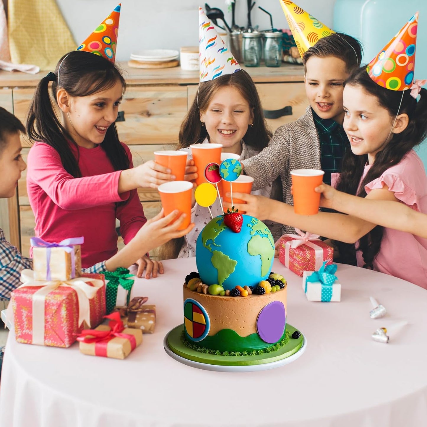 Molain 7 PCS World Map Shape Cookie Cutters, Cake Decorating Stencil, Seven Continents Shape Cookie Cutter Set, for Cake, Cookies, Cupcakes, Fondant, Pastry