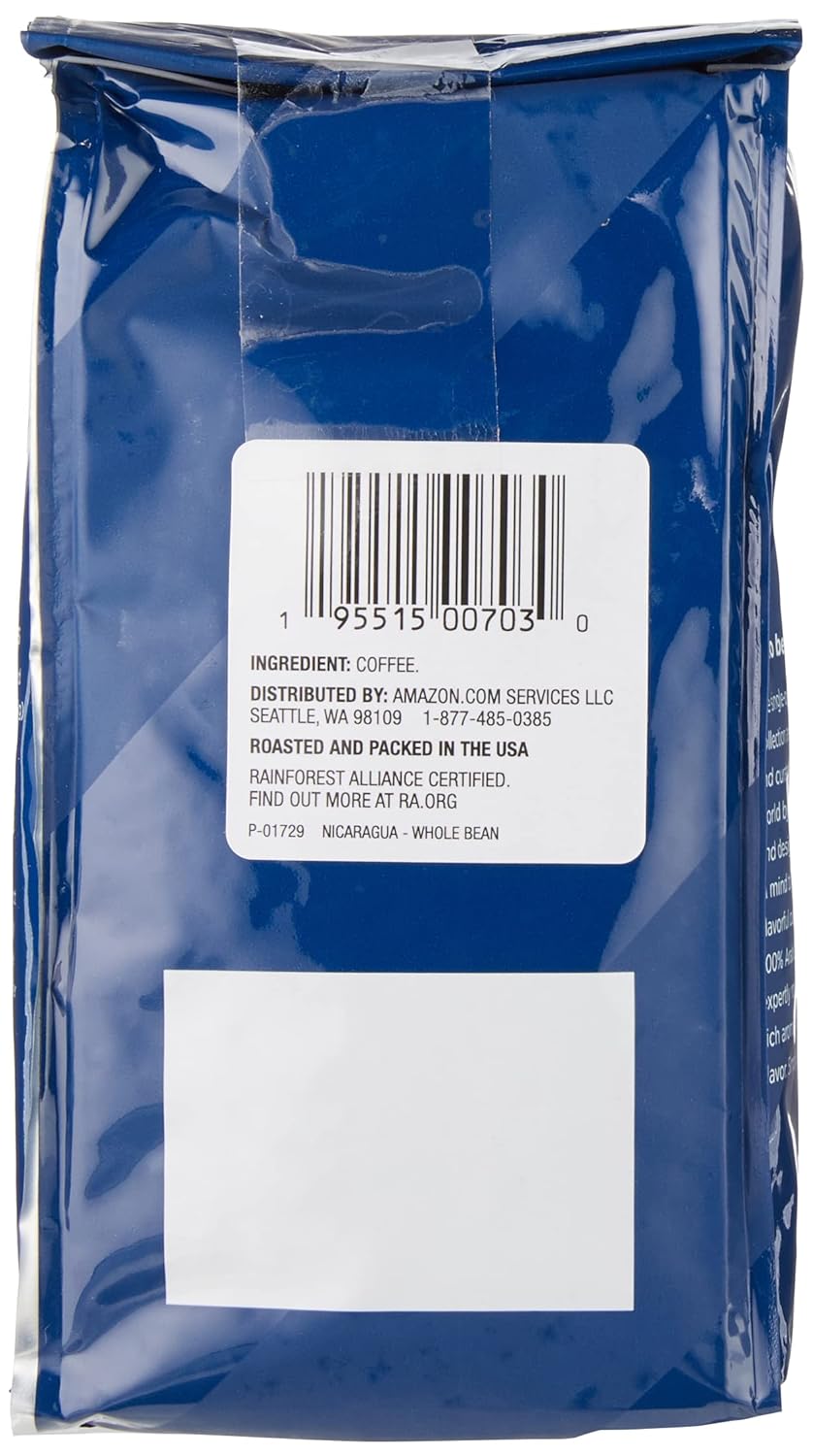 AmazonFresh Direct Trade Nicaragua Whole Bean Coffee, Medium Roast, 12 Ounce (Pack of 2)