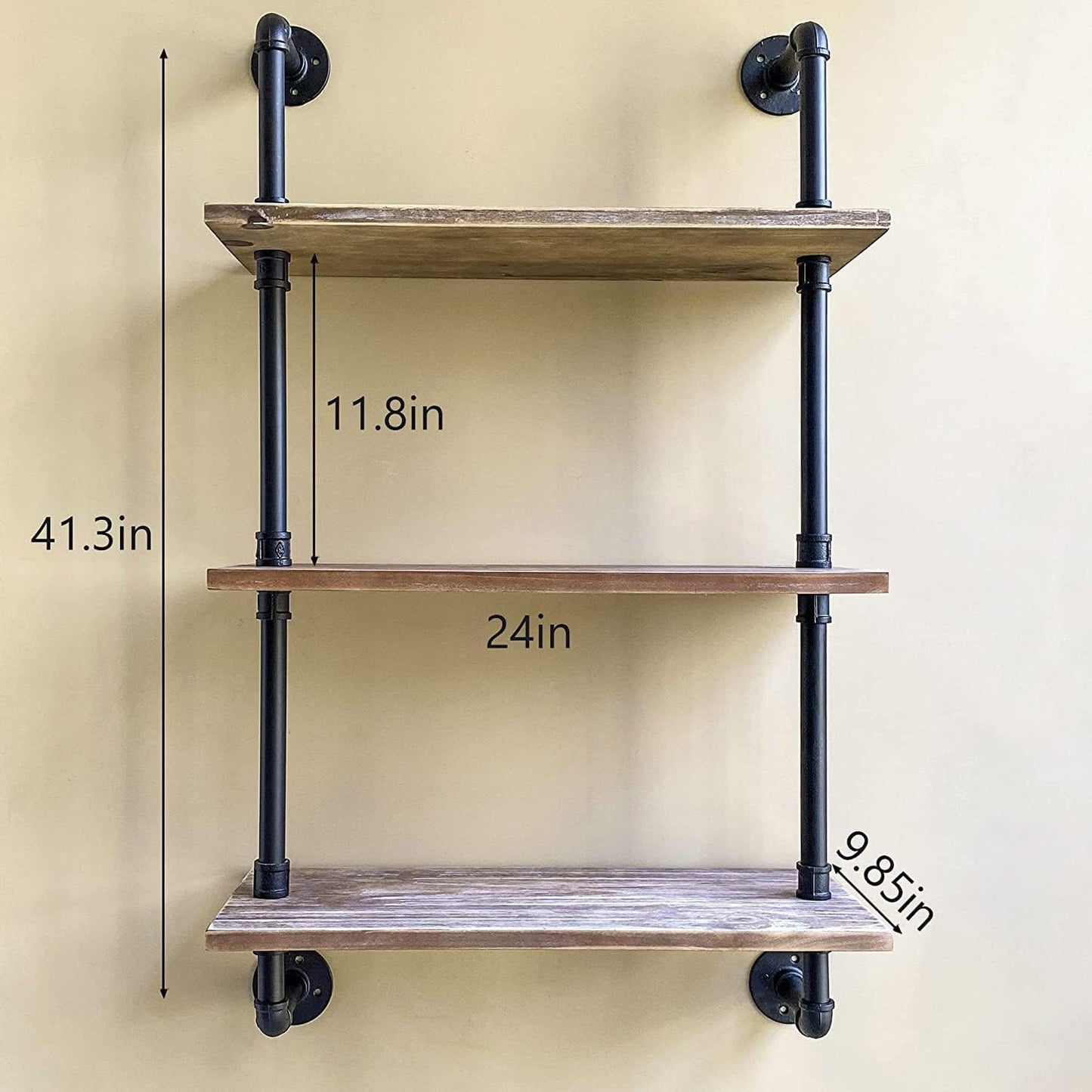 Industrial Pipe Shelving Bathroom Shelves Over Toilet 24 Inch,Rustic Wall Shelves,Industrial Floating Shelves for Wall Pipe Shelf Farmhouse Shelf for Kitchen