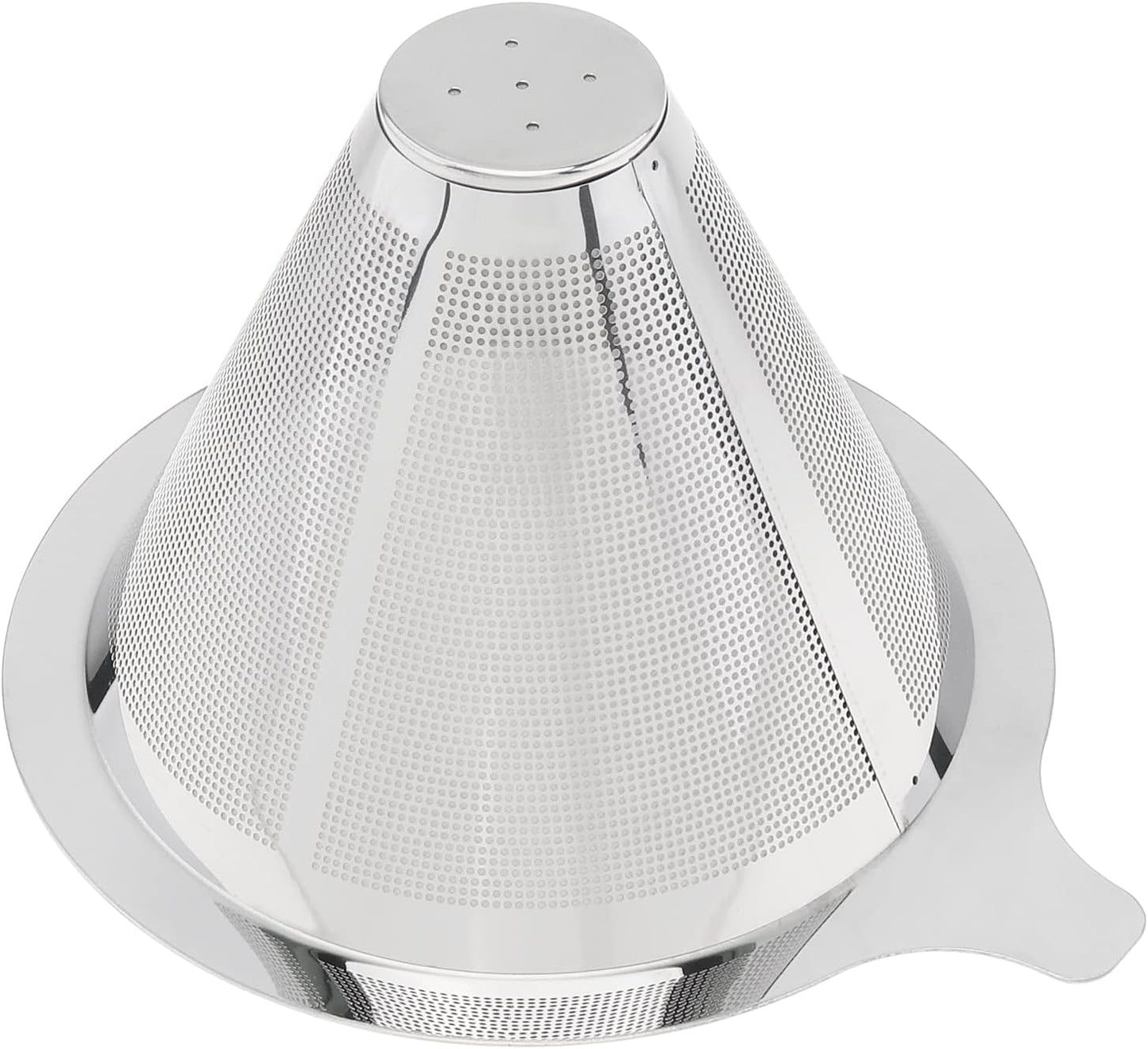 TQEONKL Pour Over Coffee Dripper,Paperless Reusable Coffee Filter,Metal Cone Reusable Single Cup Coffee Maker (2-4 cups)