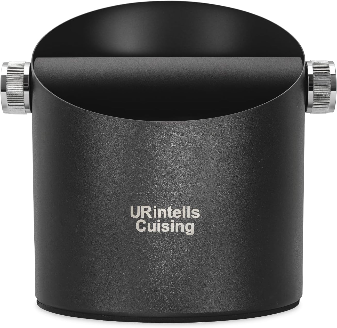 6.3 Inch Stainless Steel Knock Box Espresso Large Capacity with Non-Slip Base Espresso Knock Box Black Coffee Knock Box with Removable Knock Bar Espresso Machine Accessories